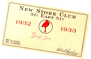 Vintage speakeasy club card
