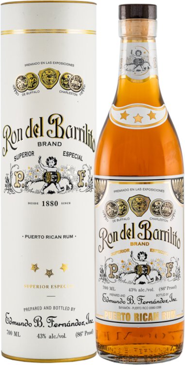 Ron del Barrilito 3-Star Puerto Rican Rum - Vintage Grape Ron del Barrilito 3-Star Puerto Rican Rum - Vintage Grape