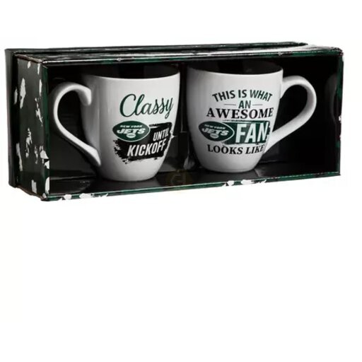 194612884 17 oz Ceramic Set with Gift Box New York Jets Coffee Mug - 2 Piece