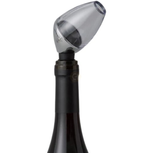 Aerating Pourer, Plastic, Stainless Steel Black