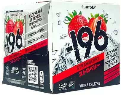 196 Vodka Seltzer Strawberry 4 Pack - Ez Cheers by Harbor Mart
