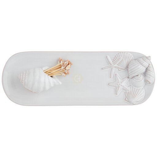 Mud Pie Sea Shell Toothpick Tray Set
