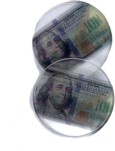 Haus Of Topper Objects Hand Made Resin Dollar Dollar Bill Yall Clear Coaster Set Of 2