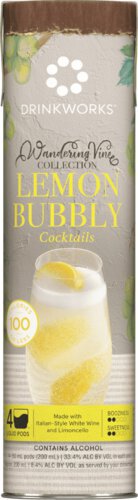 Drinkworks Wandering Vine Collection Lemon Bubbly Cocktails 4 Pod Tube