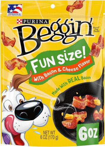 Purina Beggin'  Dog Treats, Fun Size With Bacon and Cheese Flavor