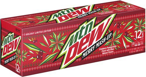 Mtn Dew Merry MashUp Soda Cranberry Pomegranate  