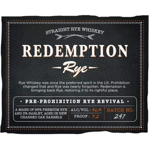 Redemption Light Rye Whiskey (70cl)
