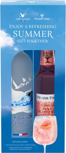 Grey Goose Summer Spritz Gift Pack With Grey Goose Vodka (750 Ml) And Fever Tree Grapefruit Soda (500 Ml) 