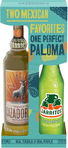 Tequila Cazadores Paloma Cocktail Gift Pack With Cazadores Reposado Tequila (750 Ml) And Jarritos Grapefruit Soda (370 Ml)