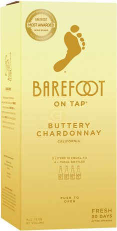 Barefoot Cellars On Tap Buttery Chardonnay White Wine Box Wine