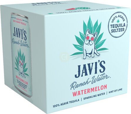 JAVI'S Ranch Water Watermelon Tequila Seltzer 4