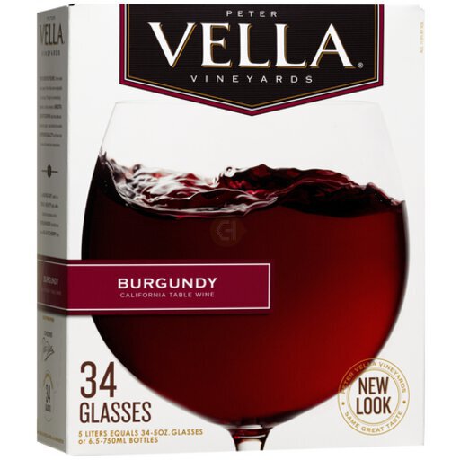 Peter Vella Burgundy/Red Wine Box Wine 5L