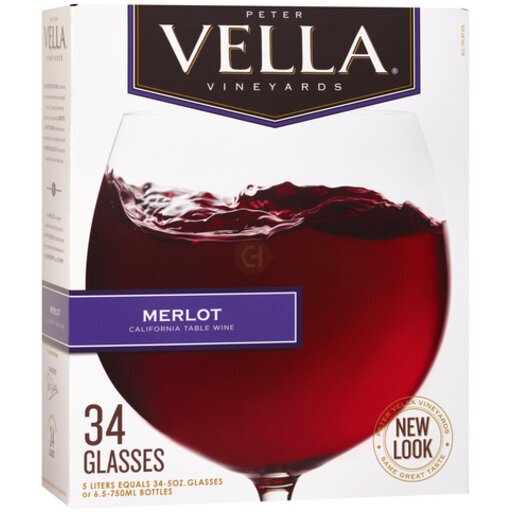 Peter Vella Red Merlot Wine Box Wine 5L