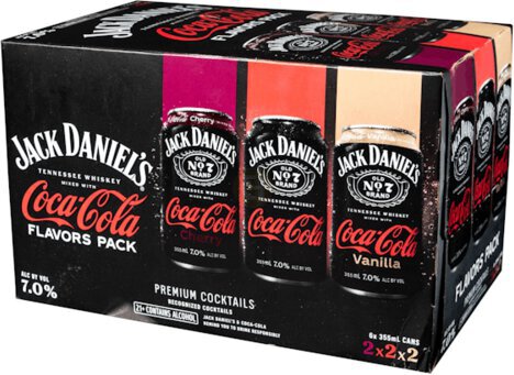 Jack Daniel's and Coca Cola Flavors Pack 6PK