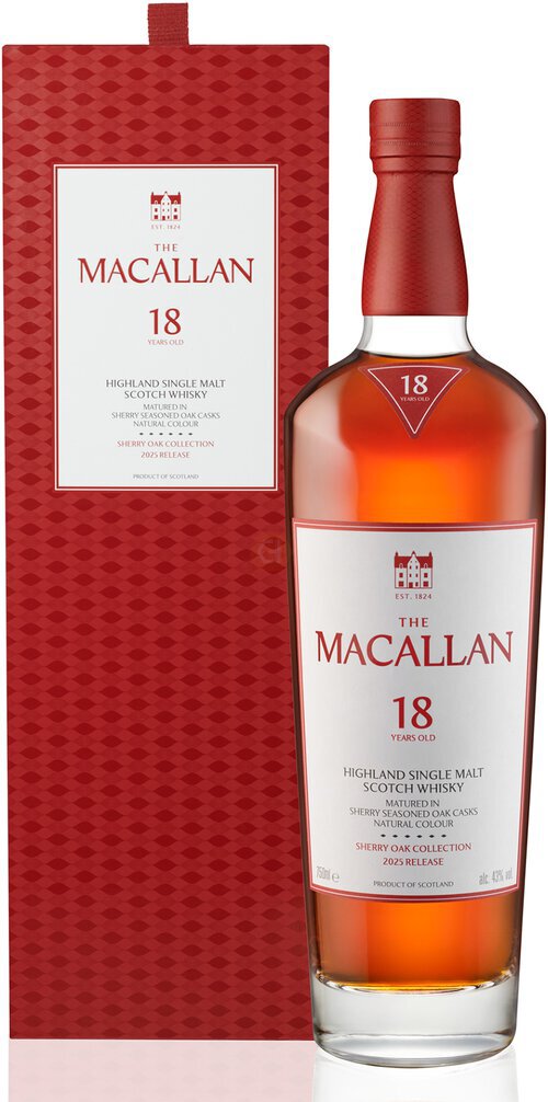 The Macallan Sherry Oak 18 Years Old, 2025 Release 750ml - 1-800