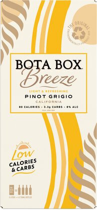 Bota Box Breeze Pinot Grigio White Wine, 3 L (Equals 4 x 750mL Glass Bottles), 8% ABV
