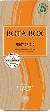 Bota Box Pinot Grigio White Wine, 3L (Equals 4 x 750mL Glass Bottles), 12% ABV