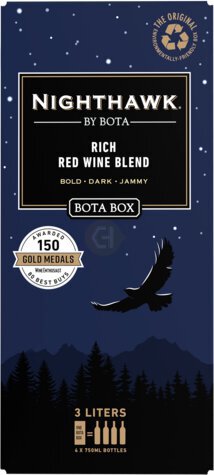 Nighthawk by Bota Box Rich Red Wine Blend, 3L (equals 4 x 750ml Glass Bottles), 13.5%